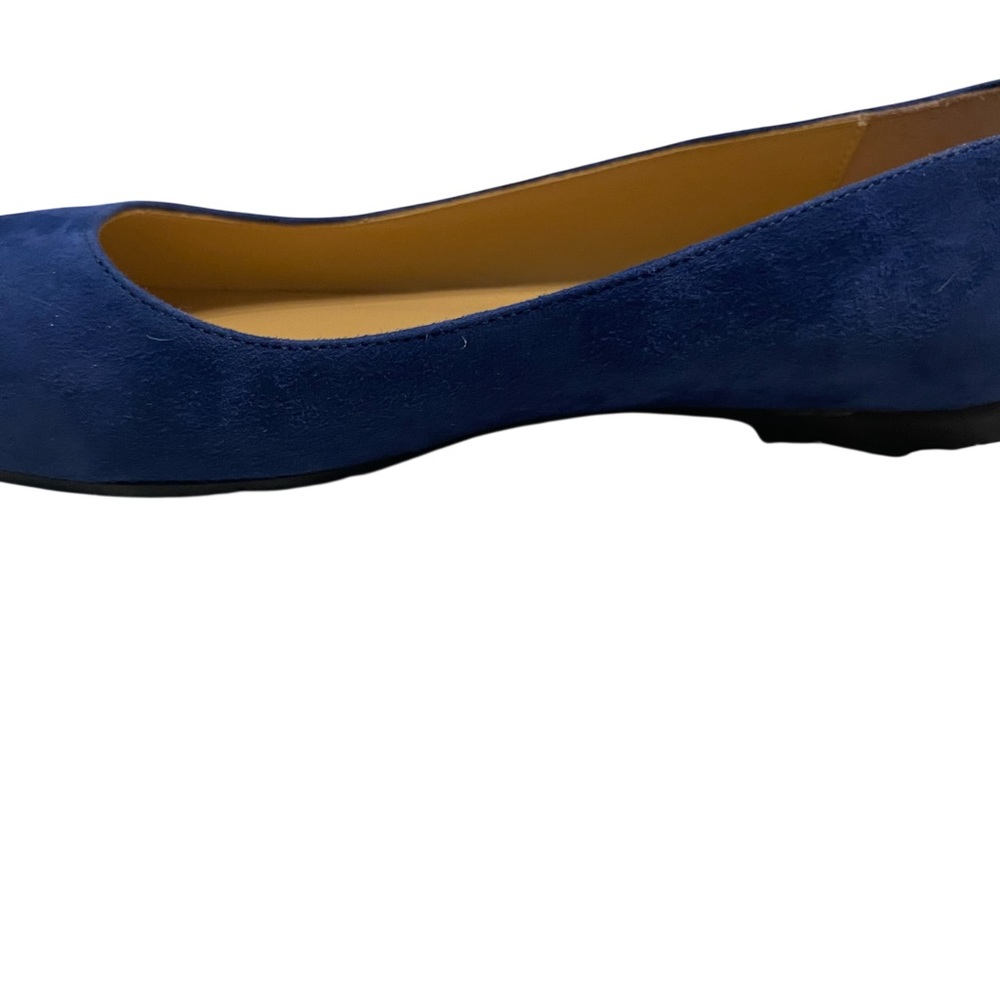 Clizia Italy Navy Suede Ballet Flats Almond Toe Vera Pelle Leather EU 37 US 6.5